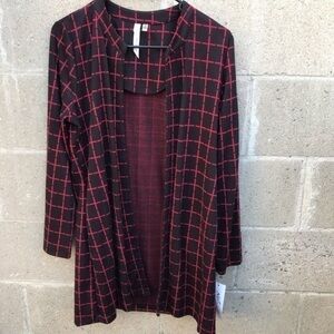 NY collection black red pattern duster / Cardi MP